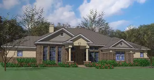 image of single story colonial house plan 5816